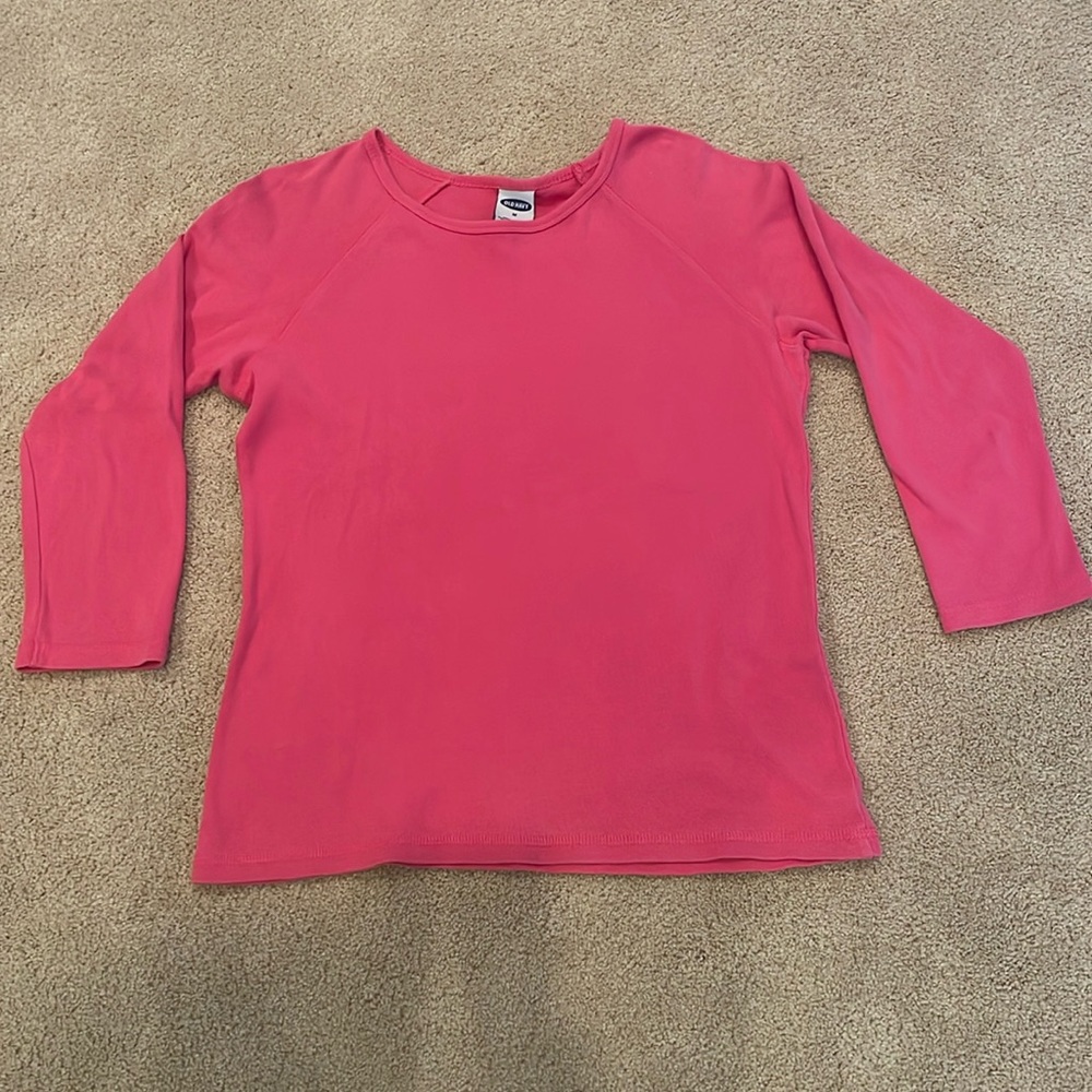 Old Navy pink crew neck midsleeve top, vintage, size M